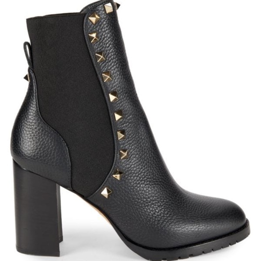 SOLD Brand New Valentino Black and Gold studs womens boots Size US 7 - Picture 2 of 10